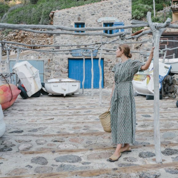 Daughters of India Prairie Floral Midi Dress Sage Green - Picture 12 of 12